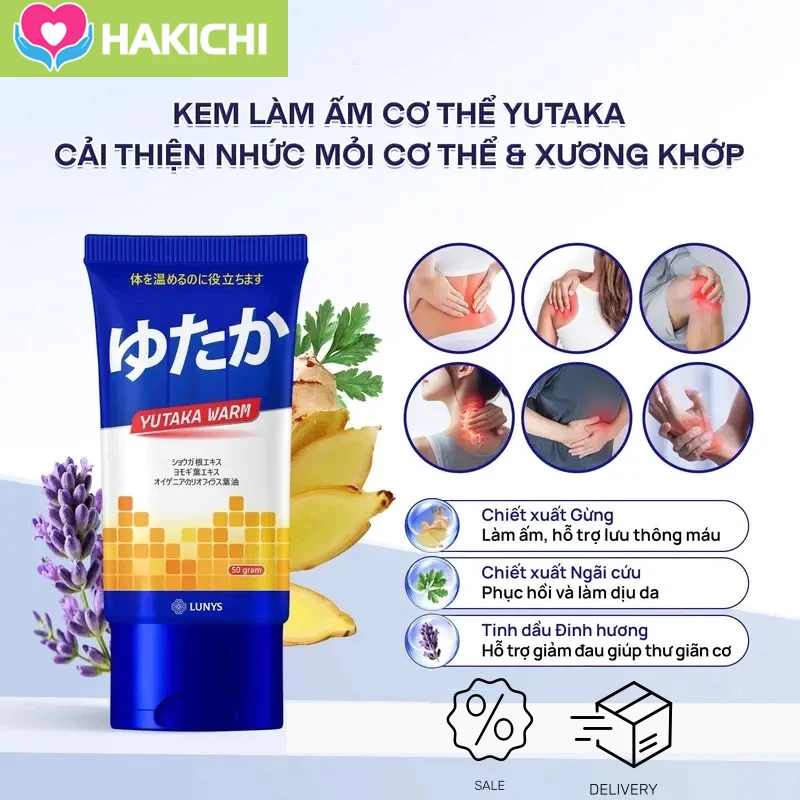 Kem Làm Ấm Cơ Thể, Cải Thiện Đau nhức & Khớp Cơ Thể - Chiết Xuất Gừng, Chiết Xuất Artemisia, Dầu Đinh Hương - 50gram 19 kema6