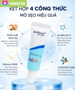 Kem Sẹo Actiscar 20g Hỗ Trợ Mờ Sẹo Lồi, Sẹo Lõm, Sẹo Rỗ, Sẹo Thâm, Sẹo Phẫu Thuật