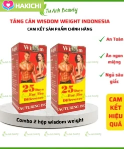 Combo 2 hộp vitamin wisdom weight, tăng cân wisdom weight chính hãng indonesia tăng cân an toàn không tích nước