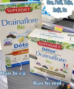 (Hàng cty) Thải độc chuyên sâu 5 trong 1Detox Drainaflore BIO Superdiet 20 ống Pháp