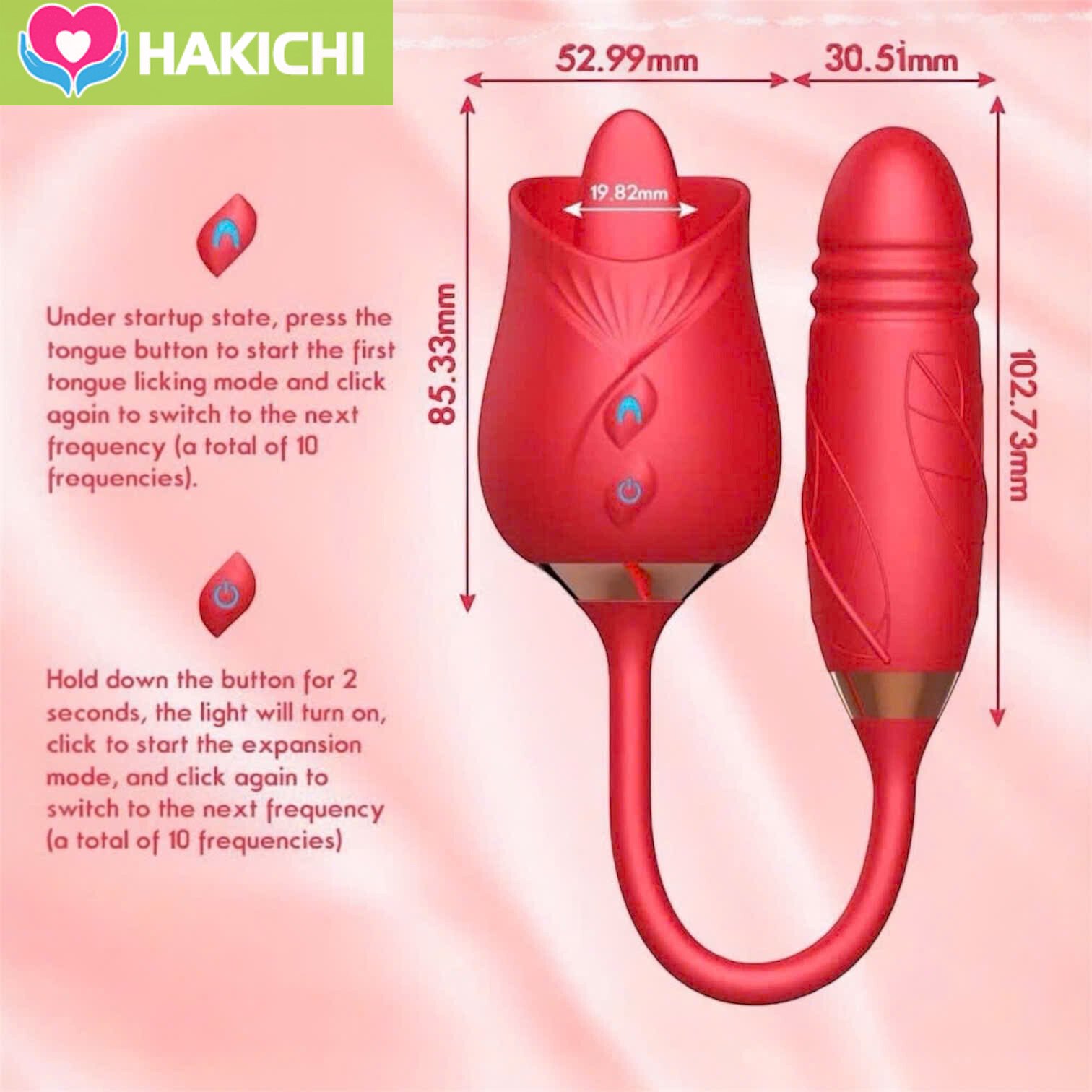Trứng Rung Hoa Hồng Đa Năng – 2 Đầu Rung & Thụt Liếm 10 Chế Độ Khoái Cảm Đê Mê - Hakichi 10 z7238415097439 32e75f547c2e684d4b1d35647110661d