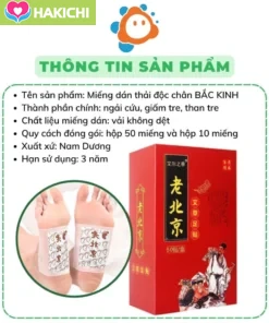 [Hộp 50 Miếng] Dán ngãi cứu thải độc chân Ông Lão Bắc Kinh giúp ngủ ngon, đẹp da... - Ảnh 3