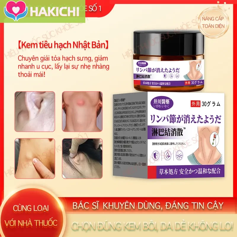【Kem bôi hạch bạch huyết 】 Giúp giảm sưng hạch bạch huyết ở cổ, tiêu phù nề, hỗ trợ tan hạch vùng nách, nách và cổ, thông kinh lạc, hỗ trợ làm mềm và tiêu các khối hạch.