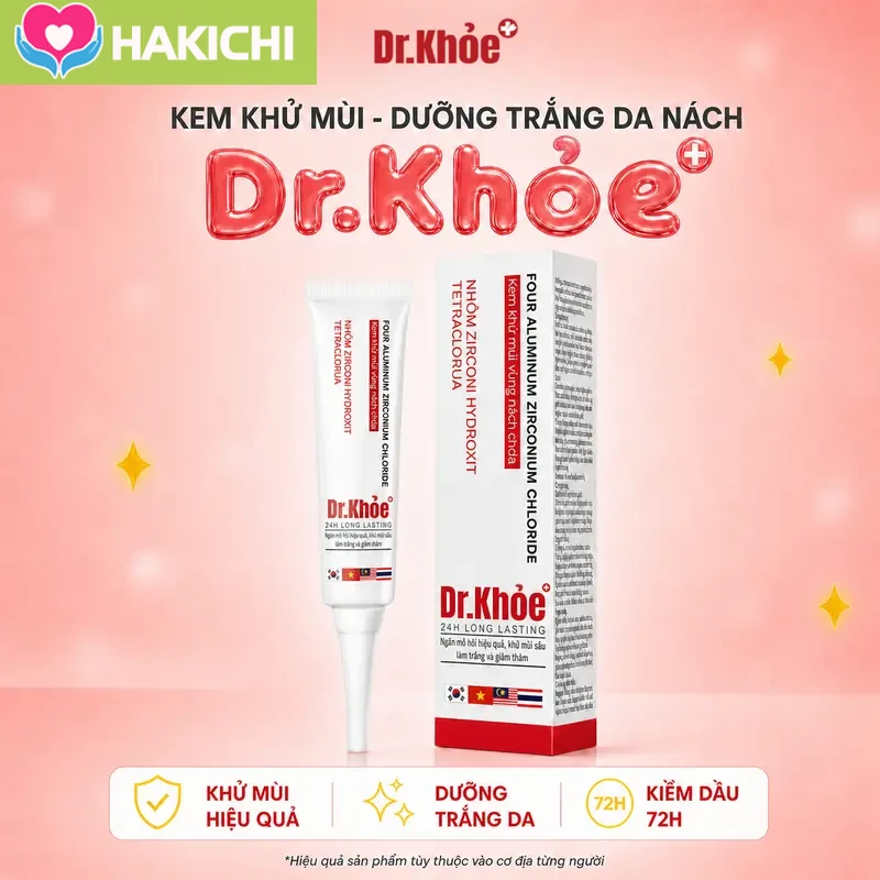 Dr. Khỏe Nhôm Zirconi Hydroxit Tetraclorua Kem Khử Mùi Vùng Nách –j Da Sáng Mịn, Sạch Mùi, Hương Thơm Suốt 24h