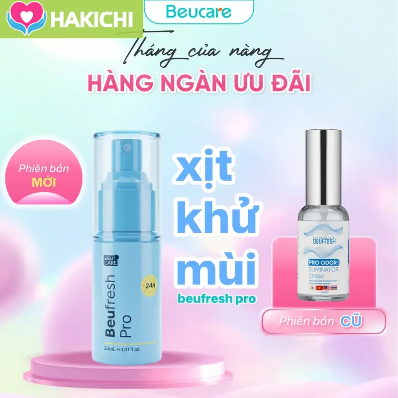 [CHÍNH HÃNG] Xịt Khử Mùi Hôi Nách, Hôi Chân, Mùi Cơ Thể BEUFRESH PRO Không Mùi, Giảm Mồ Hôi, Không Ố Vàng Áo 30ML