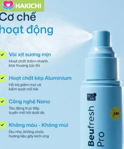 [CHÍNH HÃNG] Xịt Khử Mùi Hôi Nách, Hôi Chân, Mùi Cơ Thể BEUFRESH PRO Không Mùi, Giảm Mồ Hôi, Không Ố Vàng Áo 30ML - Ảnh 7